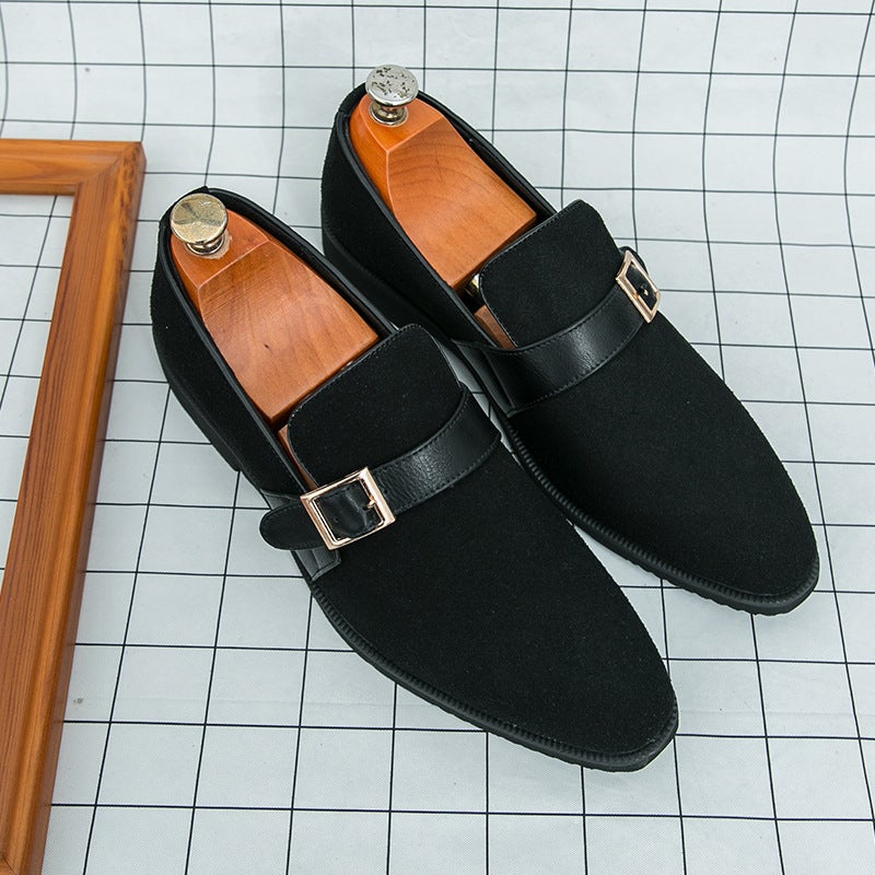 Men'S Shoes, Retro Casual Shoes, Men'S British Business Leather Shoes, Men'S Large Size Matte Solid Color Pointed Toe Formal Leather Shoes - Image 1
