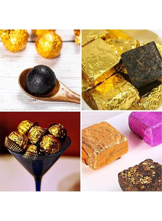 Happy D 300 pieces 4x4 inch gold, pink, and purple aluminum foil candy wrapping paper square chocolate molds tinfoil wrapping, for DIY candy chocolate packaging for parties, weddings, and birthdays - Image 2
