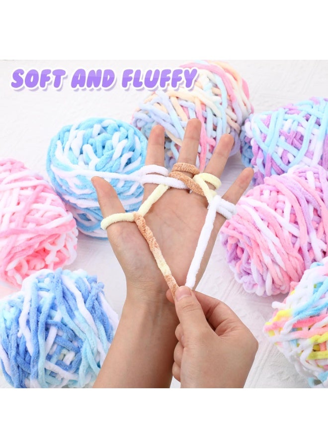 MileMelo 2-Piece Mixed Color Knitting Wool Yarn, Knitting Yarn Coarse Yarn for Crochet, Soft Chunky Yarn for Projects Making Plush Balls Handmade Bags Sweaters Shoes Hats Blankets Scarves （Pink-White-Purple） - Image 3