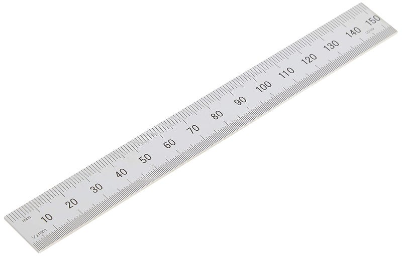 Mitutoyo 182-105 Steel Rule - 6" x 150mm, Satin Chrome Finish, Tempered Stainless Steel - Image 2