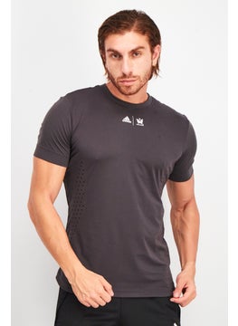 Men Sportswear Fit Short Sleeves Brand Logo Tee, Carbon