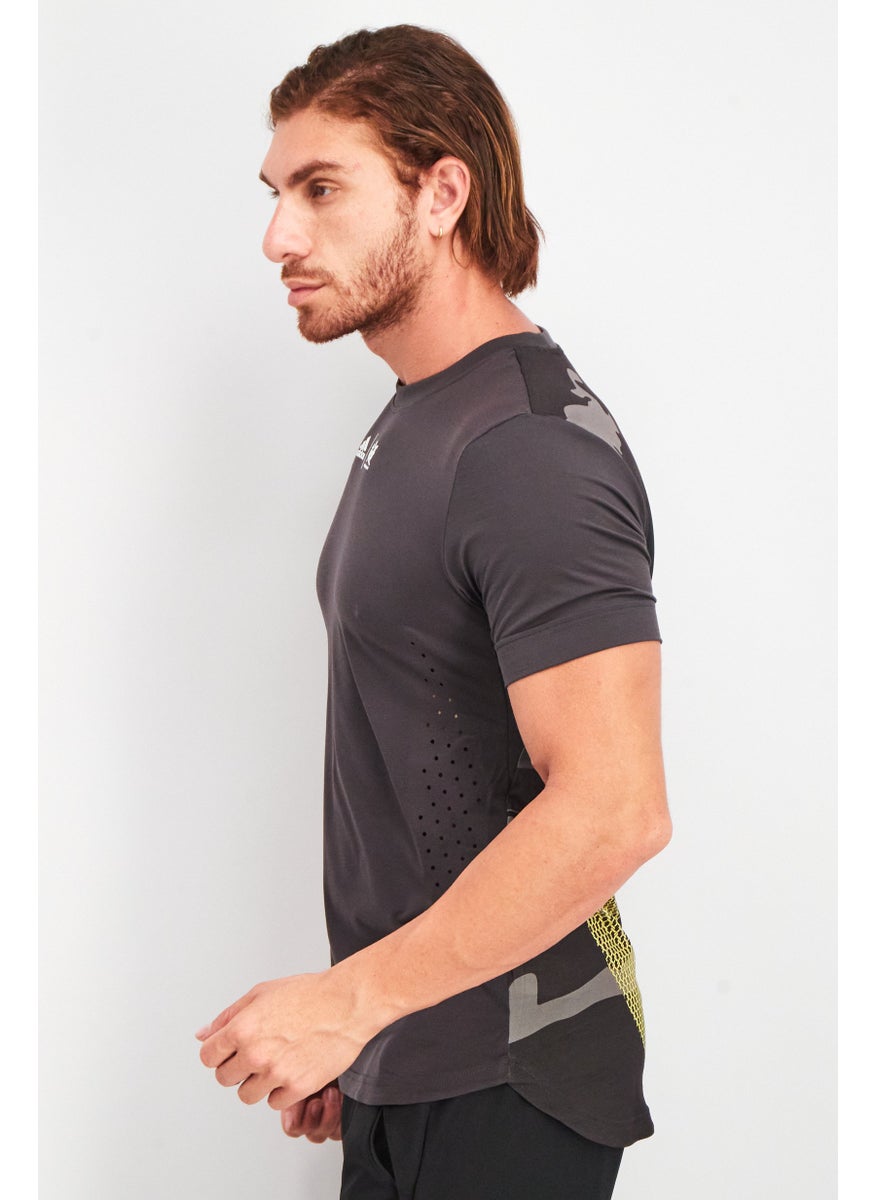 Adidas - Men Sportswear Fit Short Sleeves Brand Logo Tee, Carbon - Image 1