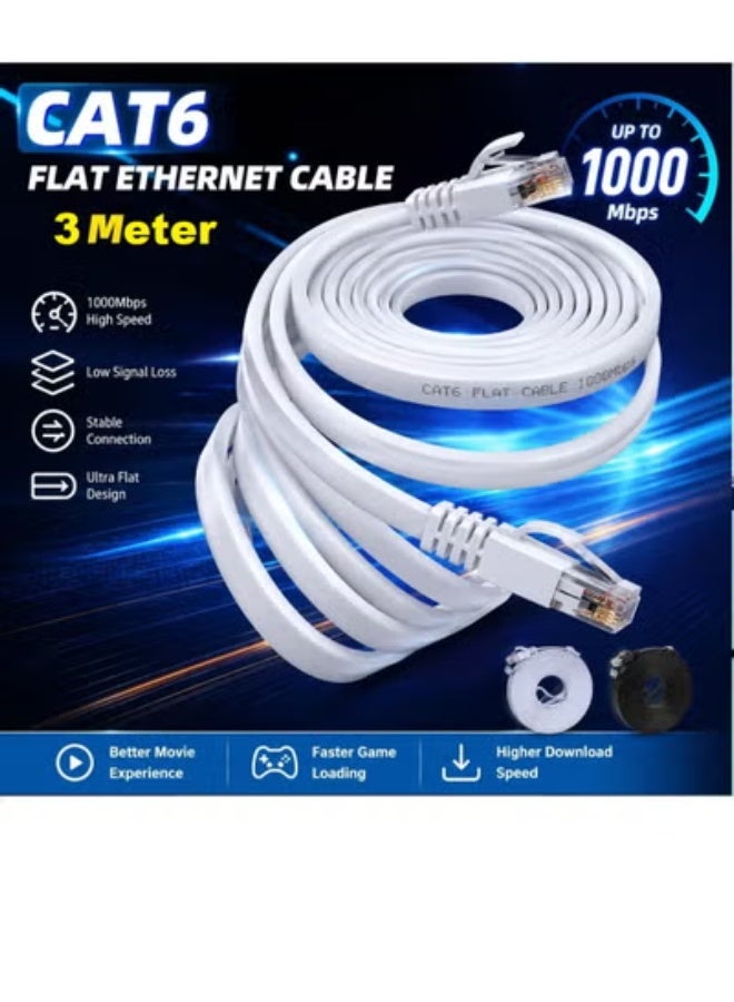 CAT High Speed RJ45 Cat6 Ethernet Patch Cable LAN Cable Compatible for PS4 PS3 Nintendo Switch Raspberry Pi 4 Smart TV Computer Modem Router 3 Meter - Image 2