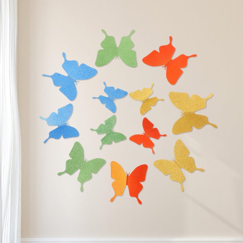 12Pcs Removable 3D Colorful PVC Butterfly Wall Stickers For Bedroom Kids Room Decoration - Image 5
