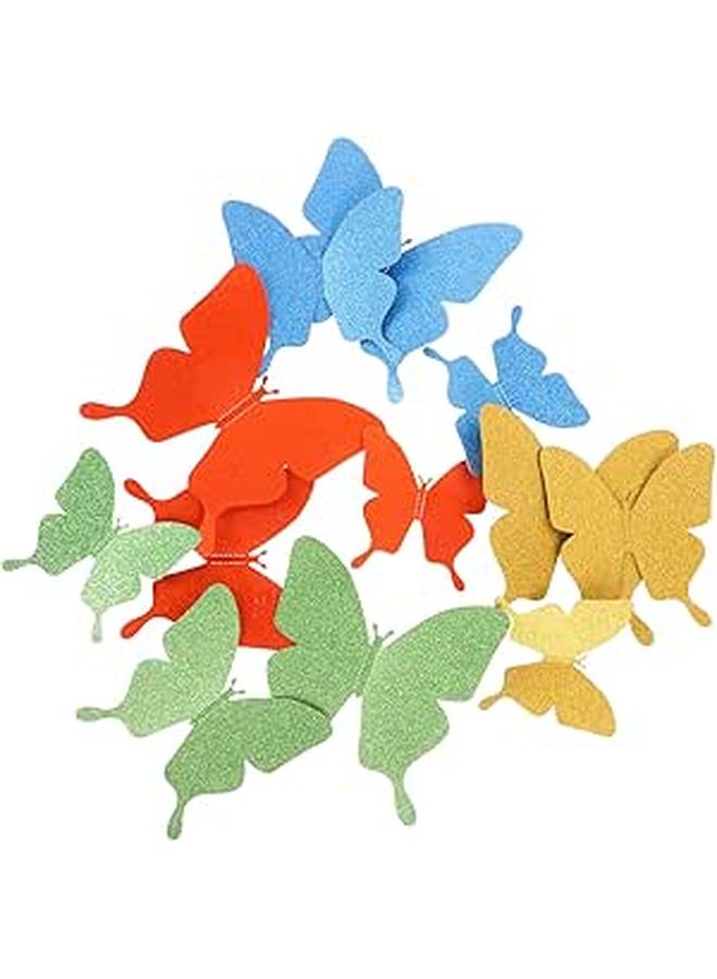 12Pcs Removable 3D Colorful PVC Butterfly Wall Stickers For Bedroom Kids Room Decoration - Image 1