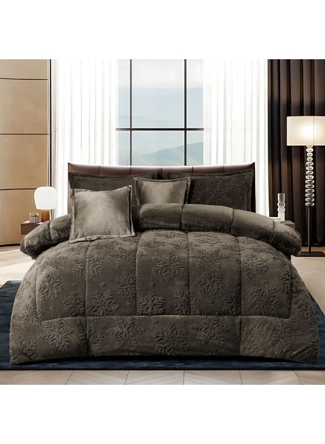 مون مفرش شتوي نفرين ناعم مخمل وفرو دافي مقاس 230×250سم