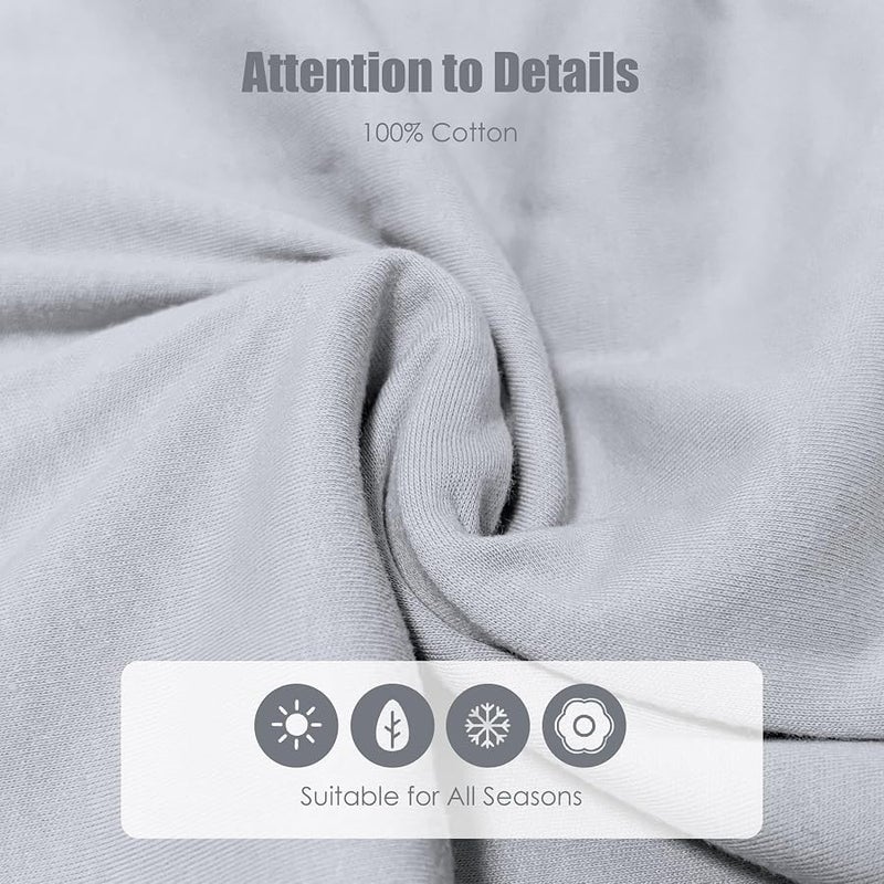 سويت دولفين كيس نوم للاطفال من عمر 0-6 اشهر - 100% قطن بسحاب ثنائي الاتجاه TOG 0.5، بطانية قابلة للارتداء للاطفال حديثي الولادة، عبوة من 3 قطع - رمادي، رمادي، 0-6 اشهر - Image 5