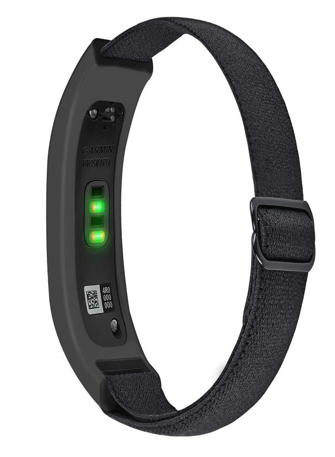 C2D JOY Elastic Nylon Bands Compatible with Garmin Vivosmart 4 tracker Replacement Bands with Case-Dark Black - Image 1
