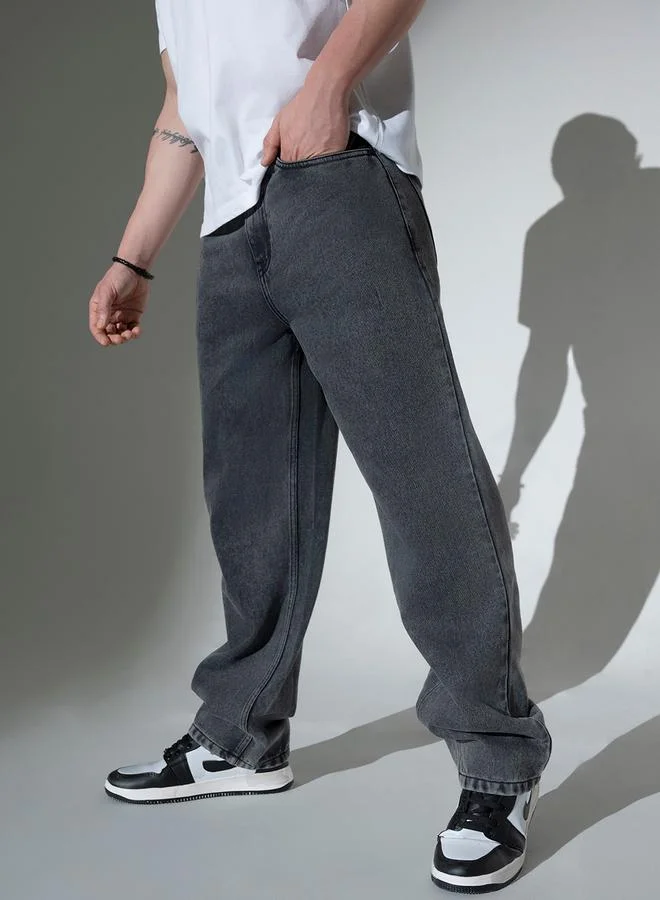 Hubberholme Hubberholme Mid Rise Relaxed Fit Faded Jeans