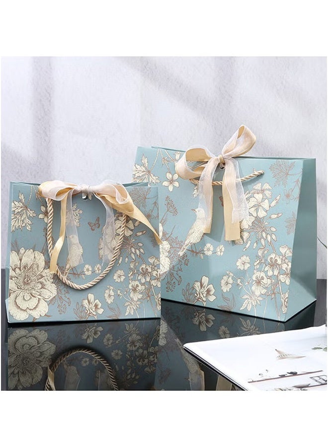 جُودِيَّة حقيبة هدايا رمضان 25x12x20 سم، طقم من 20 قطعة من أكياس الهدايا الملونة بنقوش الزهور، حقيبة هدايا ورقية محمولة لأكياس الهدايا متوسطة الحجم، حقائب عيد ميلاد الأم، حفلات الزفاف - Image 3