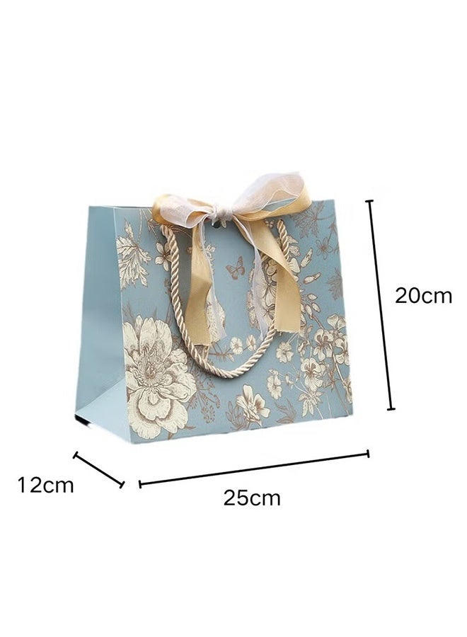 جُودِيَّة حقيبة هدايا رمضان 25x12x20 سم، طقم من 20 قطعة من أكياس الهدايا الملونة بنقوش الزهور، حقيبة هدايا ورقية محمولة لأكياس الهدايا متوسطة الحجم، حقائب عيد ميلاد الأم، حفلات الزفاف - Image 2