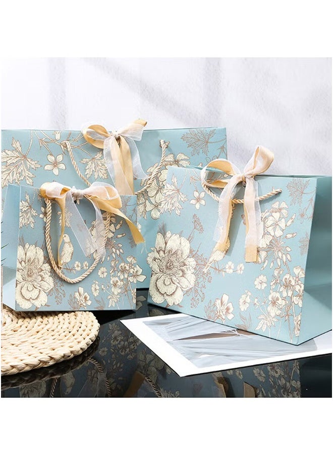 جُودِيَّة حقيبة هدايا رمضان 25x12x20 سم، طقم من 20 قطعة من أكياس الهدايا الملونة بنقوش الزهور، حقيبة هدايا ورقية محمولة لأكياس الهدايا متوسطة الحجم، حقائب عيد ميلاد الأم، حفلات الزفاف - Image 4