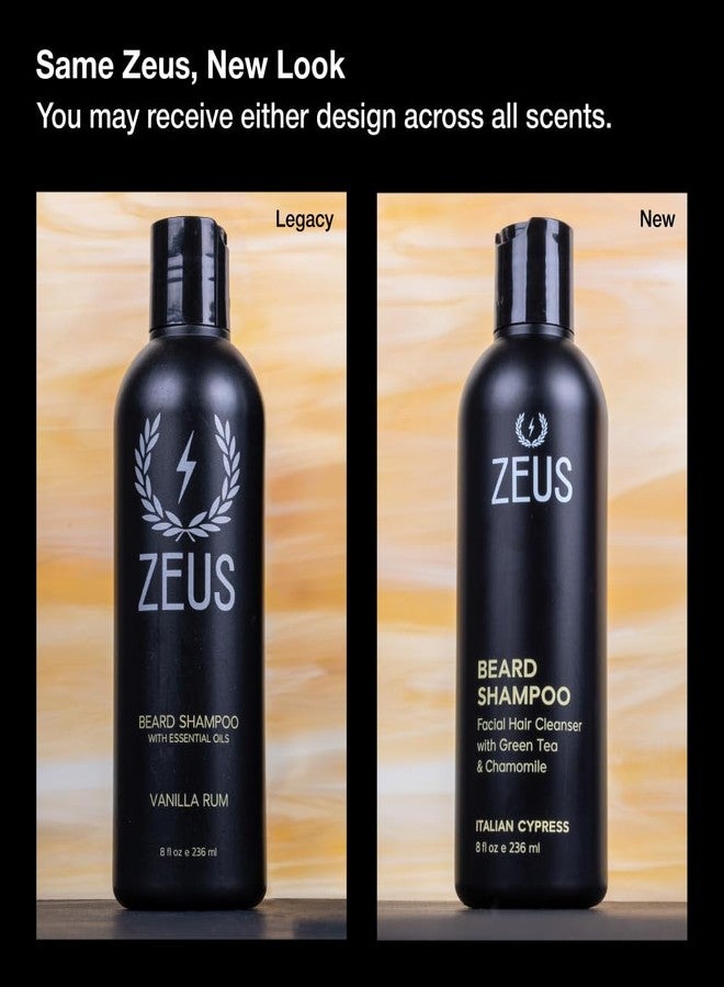 ZEUS Beard Shampoo Wash for Men with Natural Oils (8 fl oz) Italian Cypress - Image 2