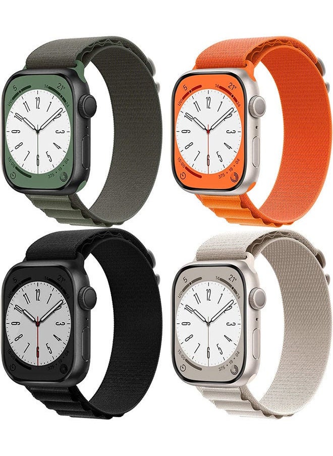 Generic - Loop Nylon Bands Compatible with Apple Watch Band 42mm 44mm 45mm 49mm Women Mens, Adjustable Sport with Metal G-Hook Braided Strap for iWatch Ultra Series SE 8/7/6/5/4/3/2/1 Black - Image 1