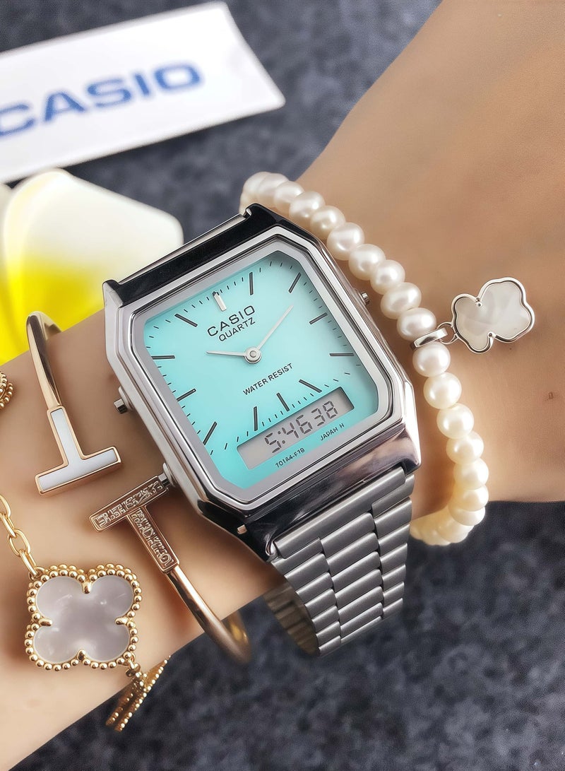 CASIO CASIO Classic Men's and Women's Fashion Multi functional Alloy square Quartz Watch Stainless Steel Strap 31MM - Image 4
