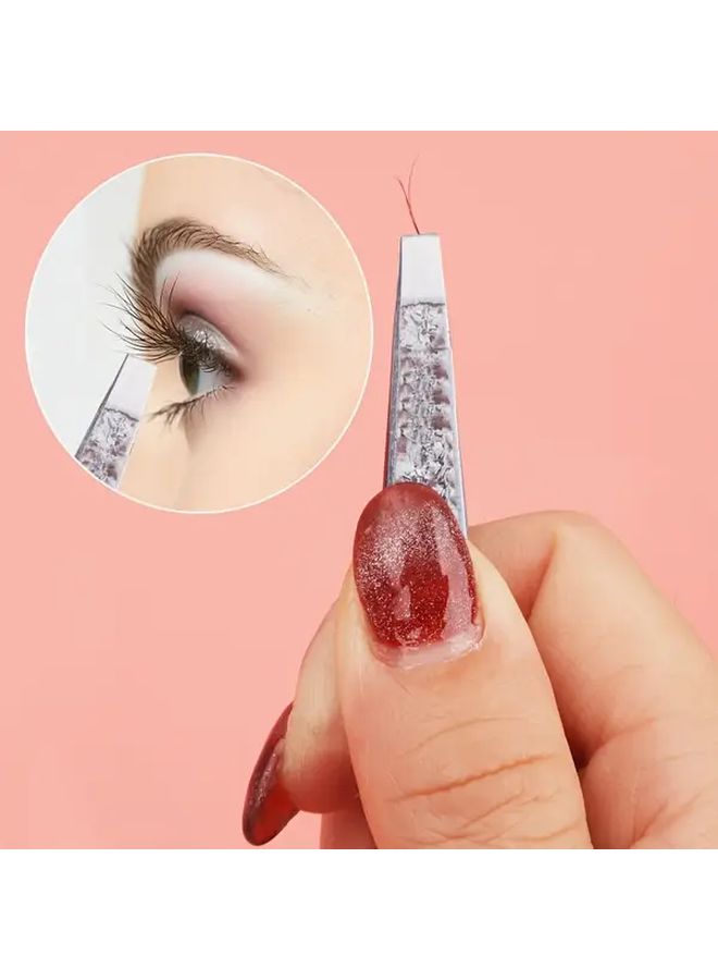 Stainless Steel Ice Flower Eyebrow Clip Set With Double Eyelid Patch And False Lash Tweezers Precision Tools For Eyebrows Lashes And Beauty Multi Color 4 Pieces Pink Green Purple Clear Ideal Halloween Christmas Gift - Image 2