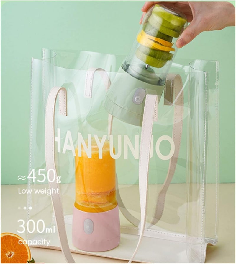POXEFLIP Fruit Juice Mixer Personal Mini Smoothie Blender USB Rechargeable Shake Smoothies Mixer Fruit Juice Blender Individual Juicer Cup for Travel Camping - Image 5