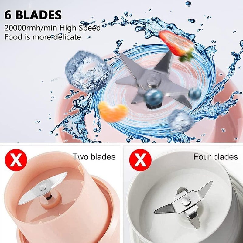 POXEFLIP Fruit Juice Mixer Personal Mini Smoothie Blender USB Rechargeable Shake Smoothies Mixer Fruit Juice Blender Individual Juicer Cup for Travel Camping - Image 4