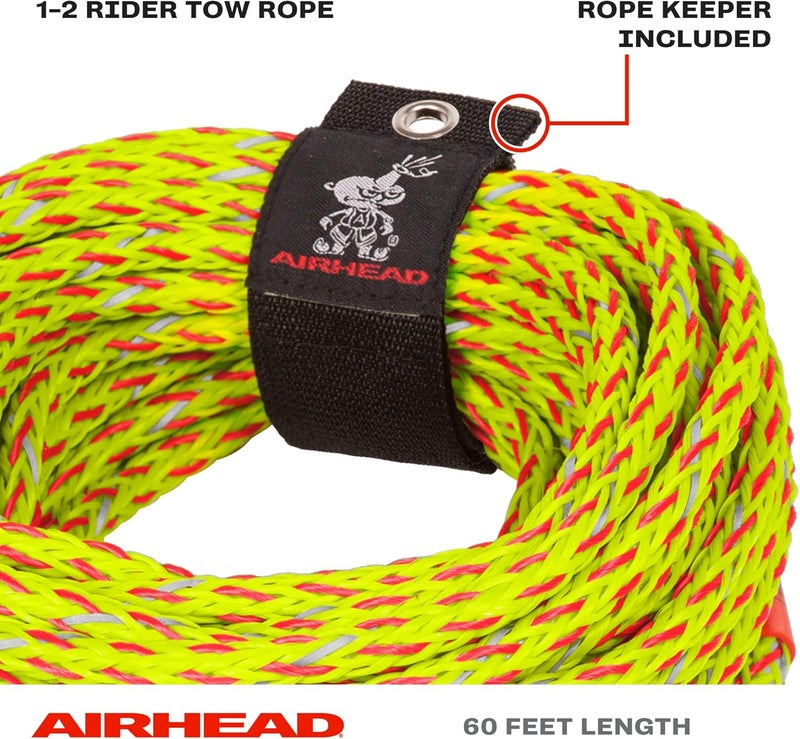 Airhead Reflective Tow Rope for 1-6 Rider Towable Tubes, 60-Feet, Multiple Rider Options Available - Image 2
