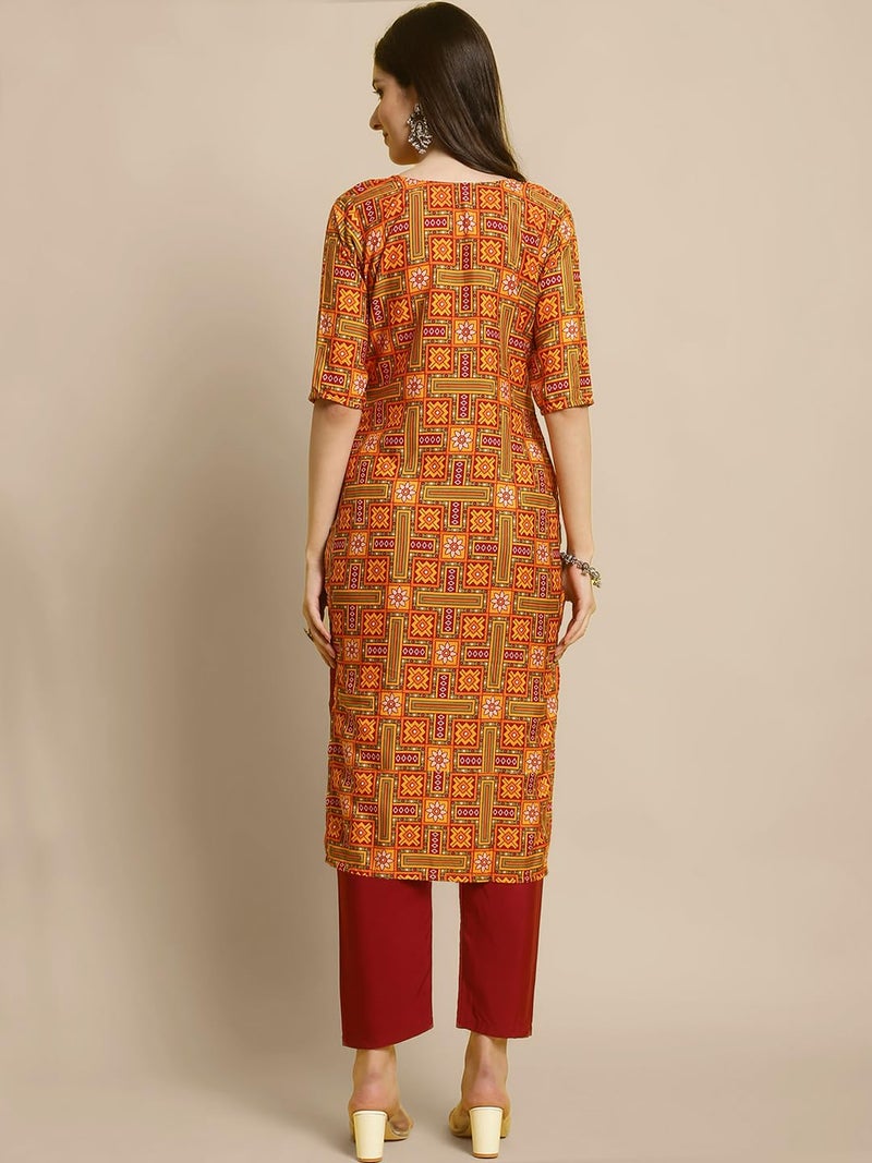 Tee Projekt Crepe Kurti & Pant Set for Women ll Pack of 2 Kurta Set ll Traditional Kurta Set - Image 2