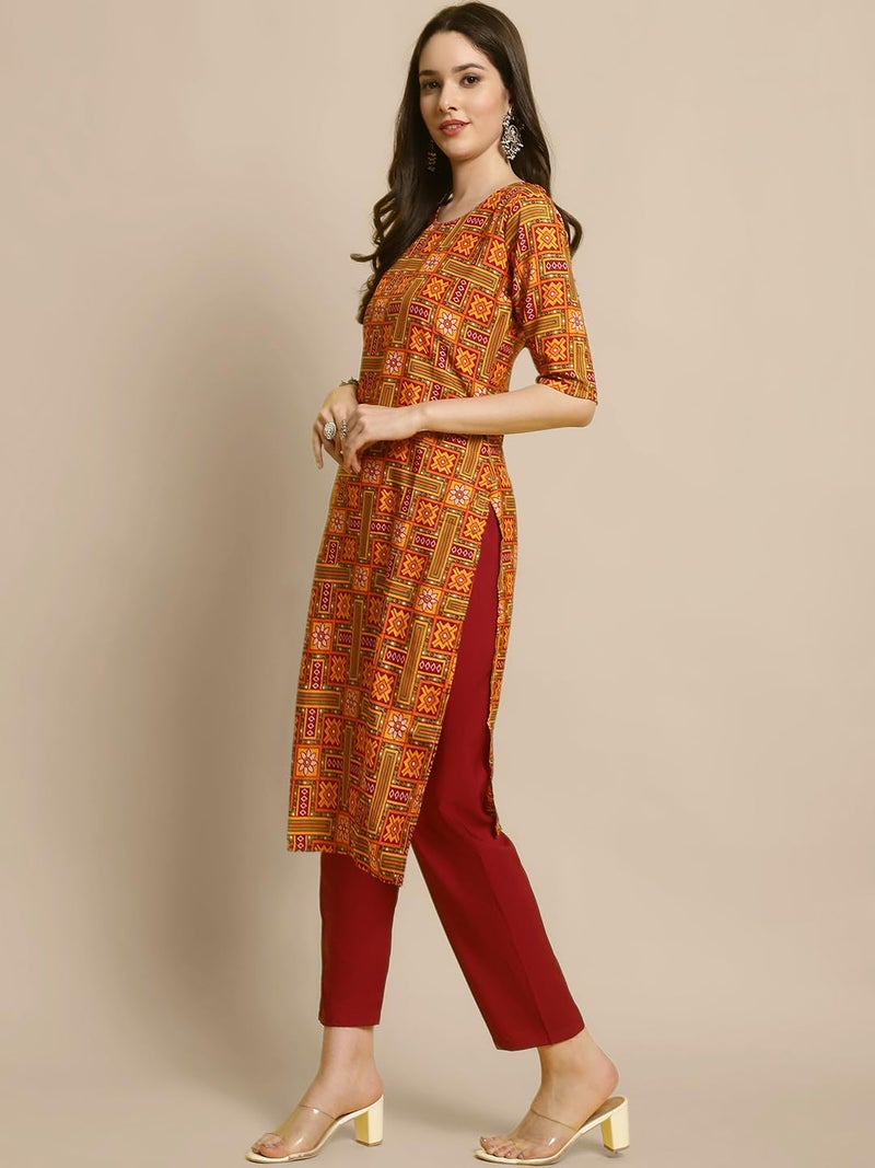 Tee Projekt Crepe Kurti & Pant Set for Women ll Pack of 2 Kurta Set ll Traditional Kurta Set - Image 3
