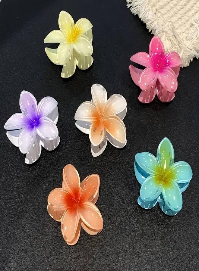Cerrito 6 Pcs Colorful Flower Small Hair Claw Clips for Women & Girls, Gradient Lily Design, Strong Hold, Lightweight, Cute & Stylish Hair Accessories for Daily Use, Travel, Gifting, Multicolor - Image 3