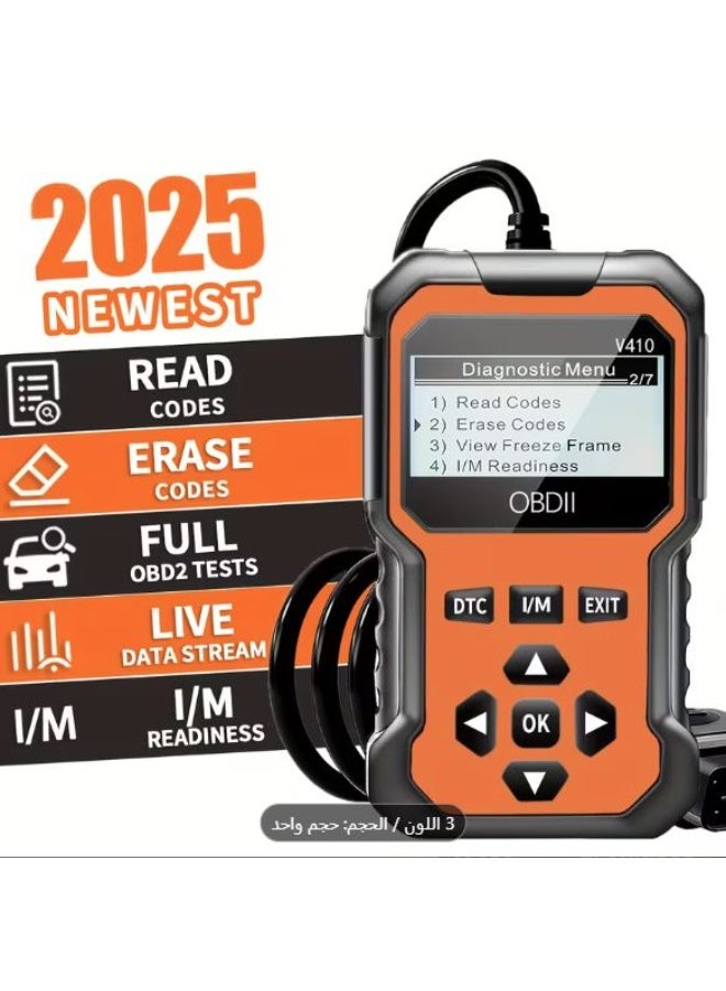 V410 OBD2 Scanner Diagnostic Tool for Cars and Trucks - Engine Light Checker, Battery Voltage Tester, Real-Time Data Stream, Freeze Frame Data, USB Power (No Battery), Durable Plastic Case, Portable Scanner, ABS Material, Car Troubleshooting | Portable Scanner | Durable Plastic Case - Image 1