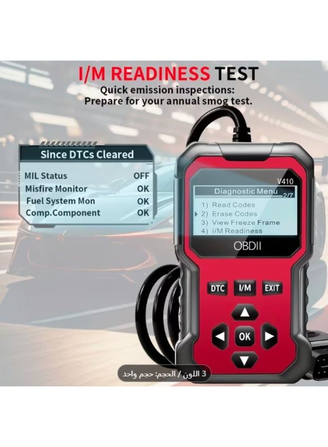 V410 OBD2 Scanner Diagnostic Tool for Cars and Trucks - Engine Light Checker, Battery Voltage Tester, Real-Time Data Stream, Freeze Frame Data, USB Power (No Battery), Durable Plastic Case, Portable Scanner, ABS Material, Car Troubleshooting | Portable Scanner | Durable Plastic Case - Image 4