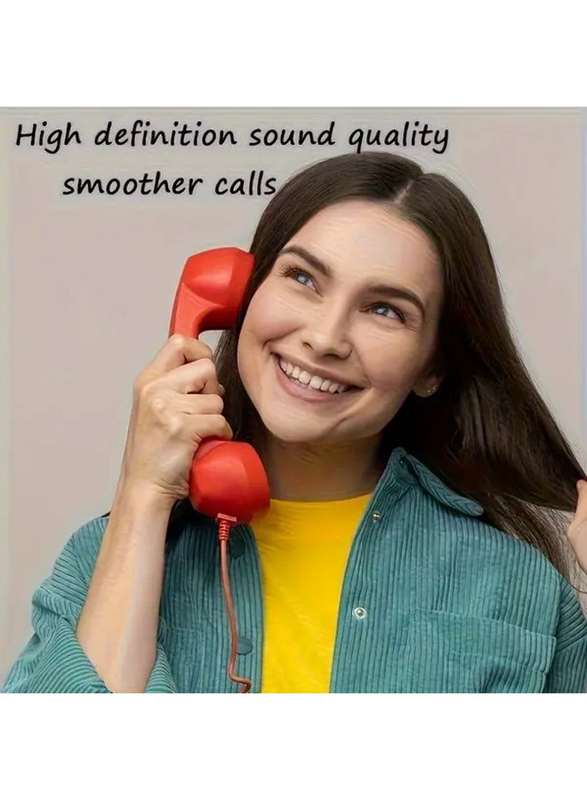 White Retro Wired Headset Type C Plug In Landline Telephone Receiver For Elderly - Image 2