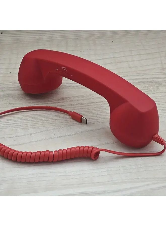 White Retro Wired Headset Type C Plug In Landline Telephone Receiver For Elderly - Image 5