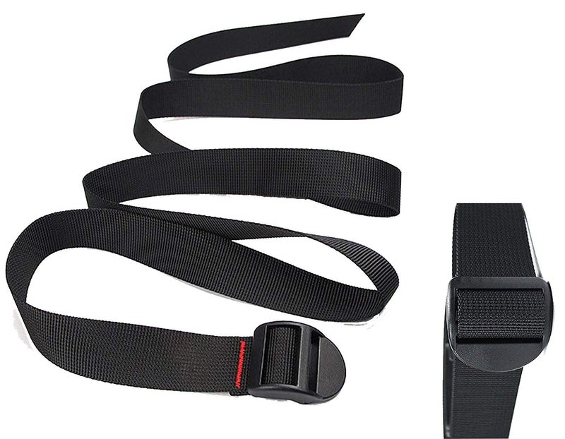 DIY Crafts Lashing Straps Buckle Good for Roof-Top Tie Down Canoes, Carriers Roof Mounted Luggage Cargo Rescue Outdoor Travel Strapping Cord Tape Rope Tied Pull Luggage (Black, 3 Meter Long) - Image 4