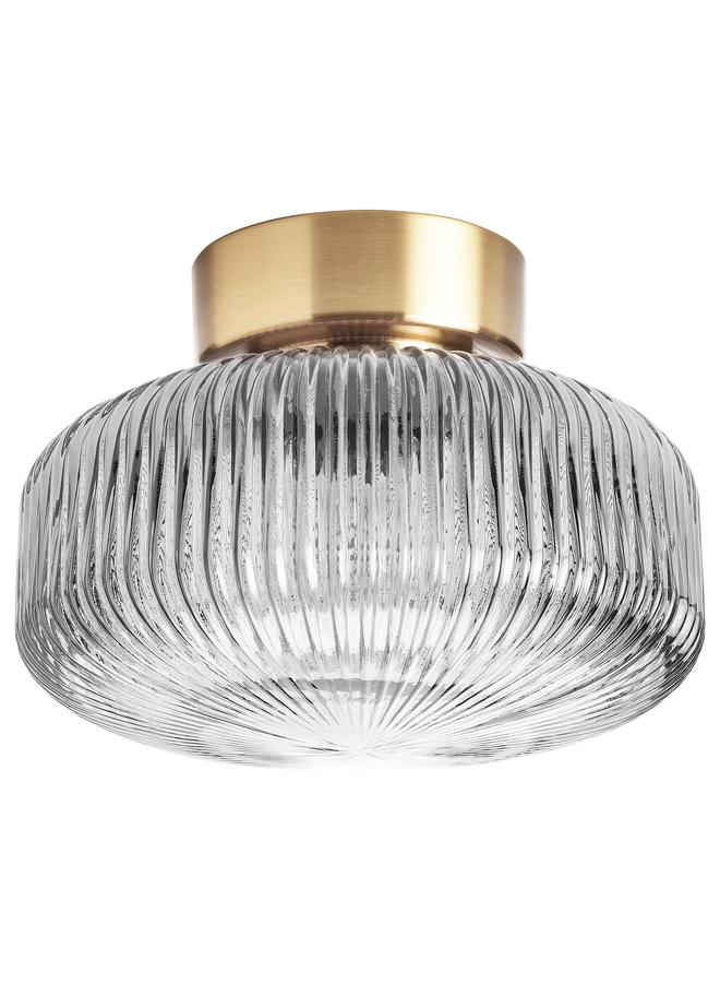Zaboon Ceiling Lamp, Brass/Grey Clear Glass, 27 Cm - Image 1