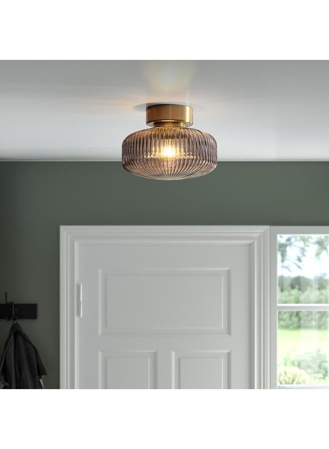Zaboon Ceiling Lamp, Brass/Grey Clear Glass, 27 Cm - Image 2