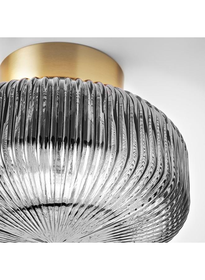 Zaboon Ceiling Lamp, Brass/Grey Clear Glass, 27 Cm - Image 3