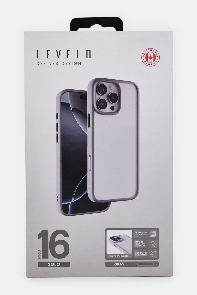 LEVELO iPhone 16 Pro Protective Case, Grey - Image 2