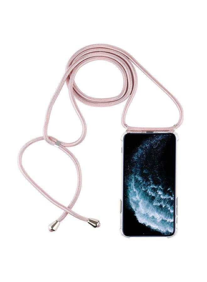 The Bros Four-Corner Anti-Fall Trasparent TPU Mobile Phone Case With Lanyard for iPhone 11 Pro Max
