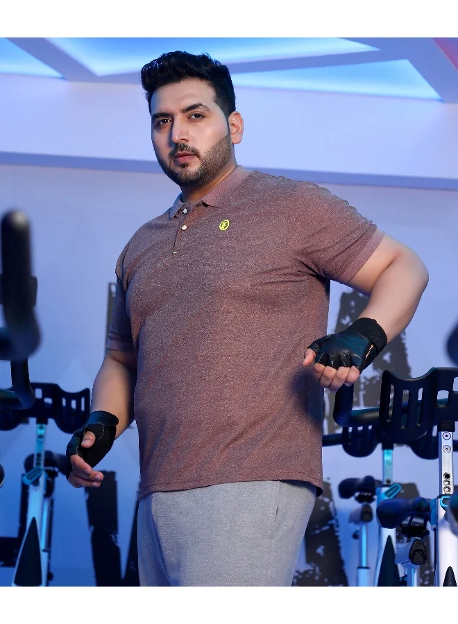 انستافاب بلس تي شيرت بولو رجالي باللون الأحمر الماروني