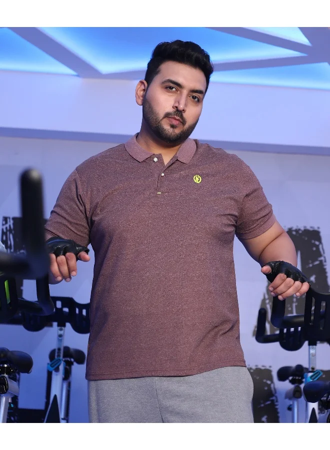 انستافاب بلس تي شيرت بولو رجالي باللون الأحمر الماروني