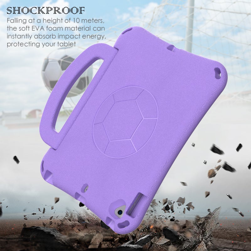 erorex For Ipad 9.7 2017/2018 / Air 2 / Air Handle Football Shaped Eva Shockproof Tablet Case(Light Purple) - Image 3