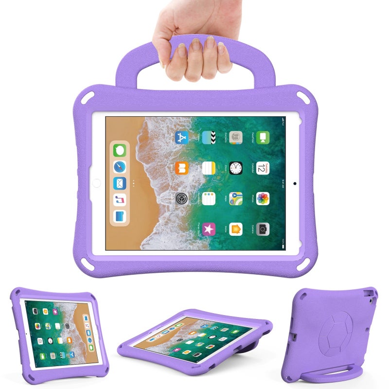 erorex For Ipad 9.7 2017/2018 / Air 2 / Air Handle Football Shaped Eva Shockproof Tablet Case(Light Purple) - Image 1