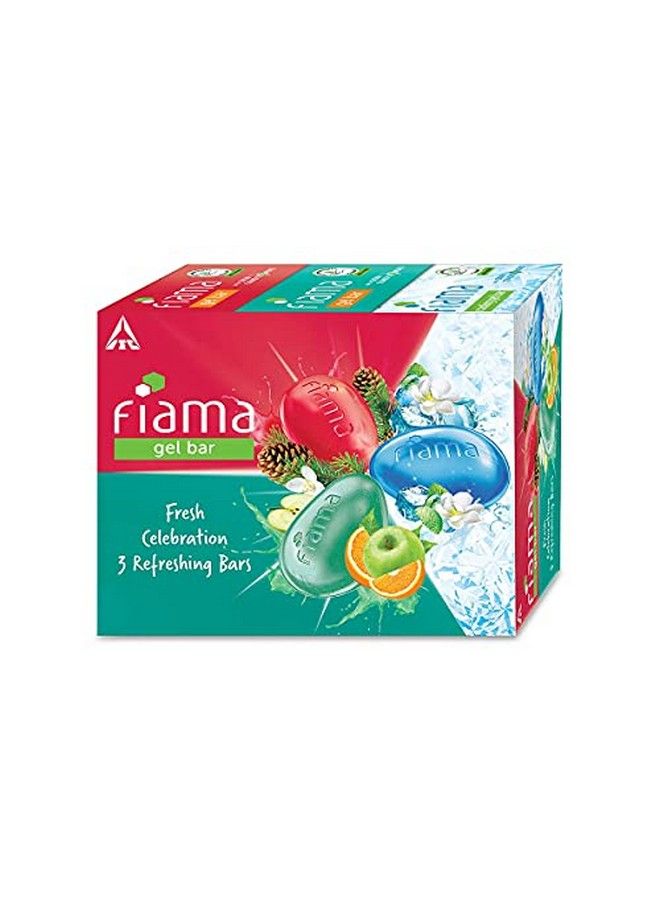 Fiama مجموعة جل الاستحمام المنعشة للاحتفال مع 3 قضبان جل فريدة من نوعها مع مرطبات البشرة لترطيب البشرة، صابون 125 جرام (عبوة من 3 قطع) أزرق - Image 2