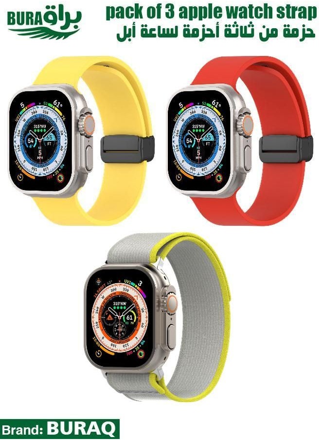 BURAQ - Apple Watch Band Strap For Apple Watch Ultra 2/Ultra 49mm, Series 10 46mm, 9/8/7 45mm, SE2/SE/6/5/4 44mm, 3/2/1 42mm - Image 1