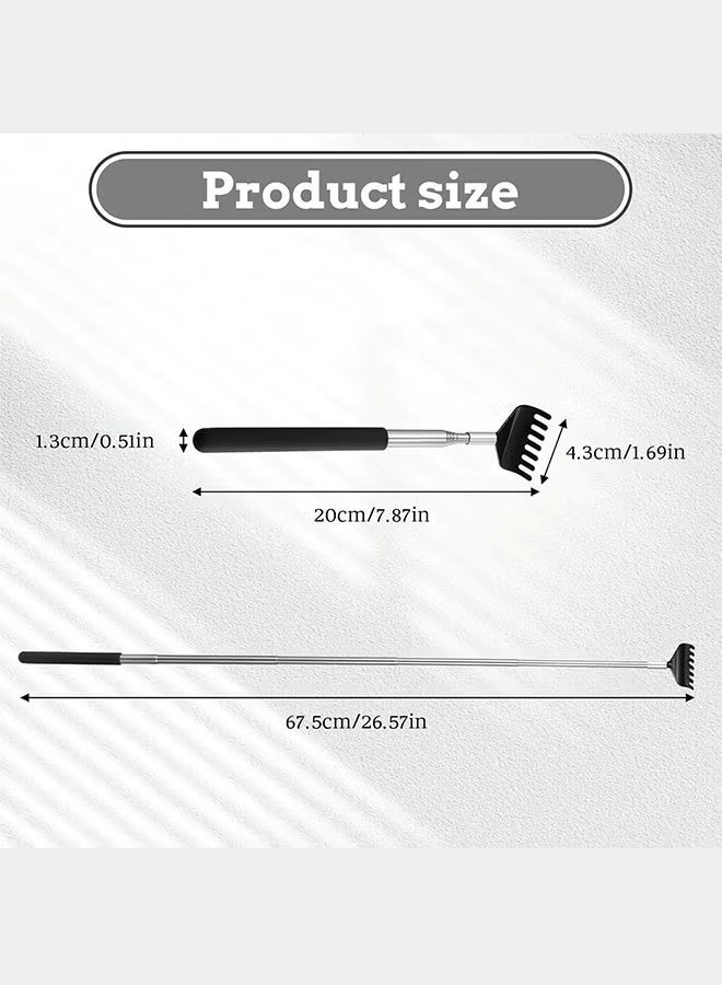 2 Pcs Portable extendable Back Scratcher Stainless Steel telescoping Back scratchers for Adults Tickle Teaser Wand for Cat（black） - Image 5