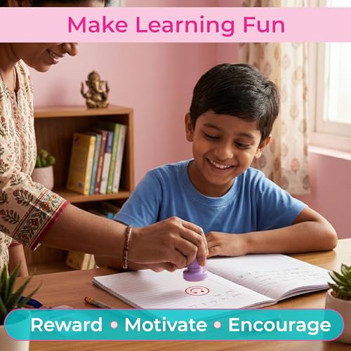 Oytra Rubber Stamps for Kids Set of 10 Stationery Self Inking Stamp for Smile Reward Appreciation Motivation Teachers Students Scrapbooking Art Craft Birthday Gift - Image 5