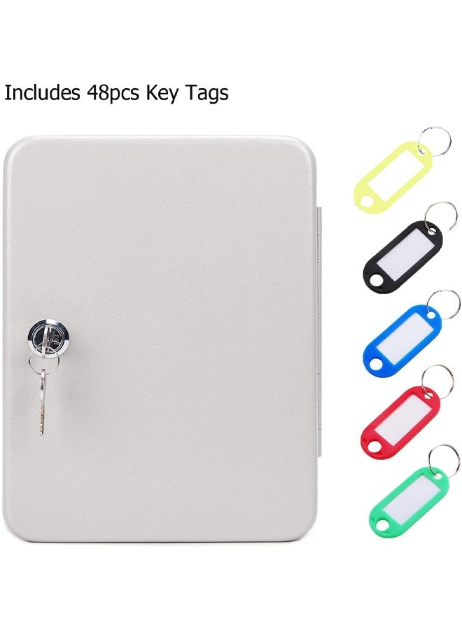 DUNISO 48-Position Key Cabinet With Lock, Resettable Black Digital Safe, Wall Mounted Key Organizer With Colorful Key Label Stickers And Hooks,White  - Image 5