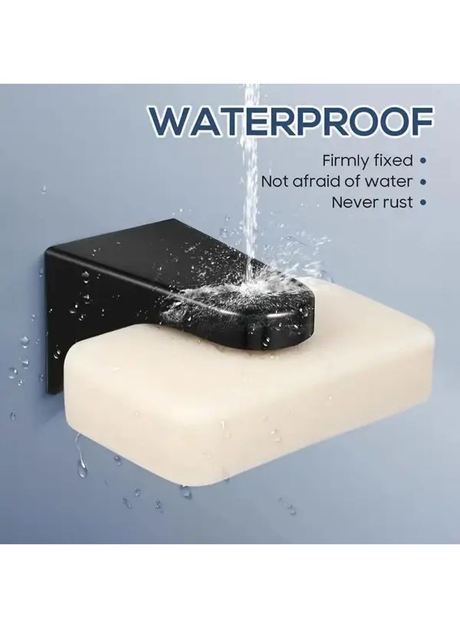 Black No Drill Soap Holder Strong Suction Cup Wall Mounted Soap Dish Quick Dry Anti Drop - Image 1
