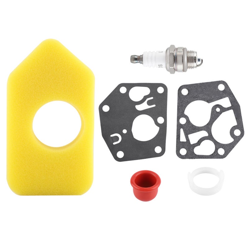 Carburetor Diaphragm Gasket Kit: Complete Set With Air Filter, Spark Plug, Primer Bulb - Fits Briggs Stratton 3 Thru 4.75 HP Vertical, Sprint & Quattro 400, 450, 550 Series Engines for Pulsa Prime Car - Image 5