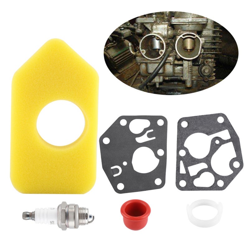 Carburetor Diaphragm Gasket Kit: Complete Set With Air Filter, Spark Plug, Primer Bulb - Fits Briggs Stratton 3 Thru 4.75 HP Vertical, Sprint & Quattro 400, 450, 550 Series Engines for Pulsa Prime Car - Image 3