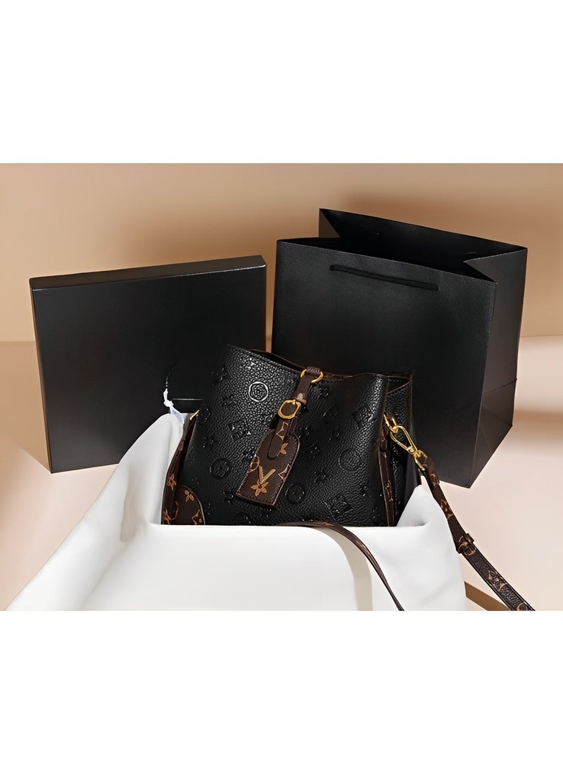 REOCLE Women's Tote Bag Crossbody Shoulder Bag with Retro Classic Print and Adjustable Strap Bucket Bag Handbag for Dating & Working & Shopping - Image 2