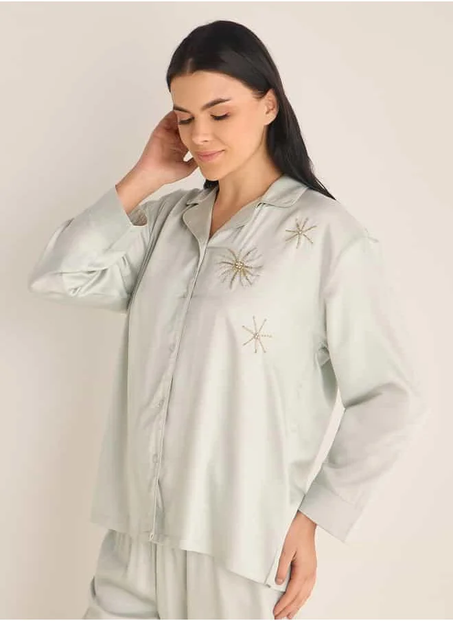 Splash FAV Embellished Satin Pyjama Set